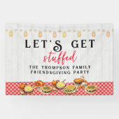 七面鳥の日感謝の家族の友人ディナー 横断幕 (横)