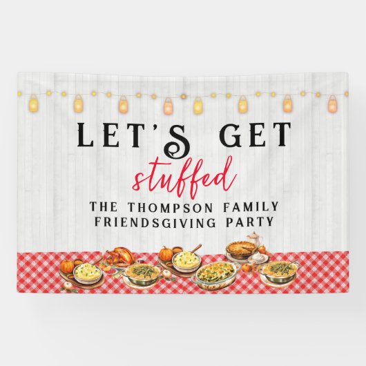 七面鳥の日感謝の家族の友人ディナー 横断幕 (横)