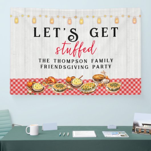 七面鳥の日感謝の家族の友人ディナー 横断幕 (トレードショー)