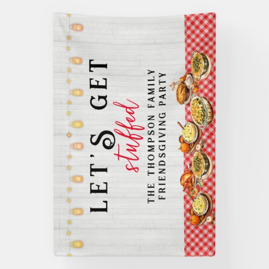 七面鳥の日感謝の家族の友人ディナー 横断幕 (縦)