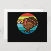 七面鳥の日野球サンクスギビングスポーツ秋の祝 ポストカード (正面/裏面)