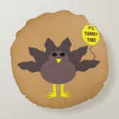 七面鳥の時間の感謝枕 ラウンドクッション (裏面)
