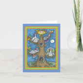 七面鳥の木、感謝祭のゴブおもしろいブリの鶏 シーズンカード (正面)