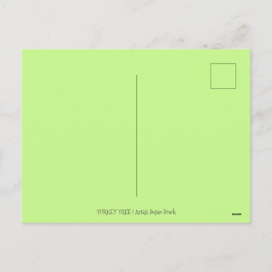 七面鳥の木、感謝祭のゴブおもしろいブリの鶏 シーズンポストカード (裏面)