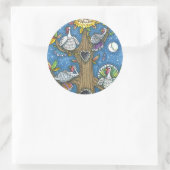 七面鳥の木、感謝祭のゴブおもしろいブリの鶏 ラウンドシール (バッグ)