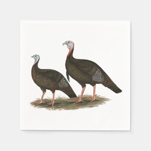 七面鳥の東ワイルドペア スタンダードカクテルナプキン (正面)
