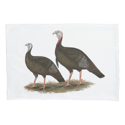 七面鳥の東ワイルドペア 枕カバー (正面)