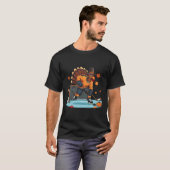 七面鳥の氷上ホッケー 感謝祭 ホッケー Tシャツ (正面フル)