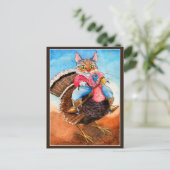 七面鳥の猫のおもしろいはがき ポストカード (スタンド正面)