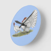 七面鳥の白いオランダ ラウンド壁時計 (傾斜)