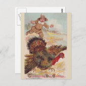 七面鳥の絵葉書ヴィンテージを取る ポストカード (正面/裏面)
