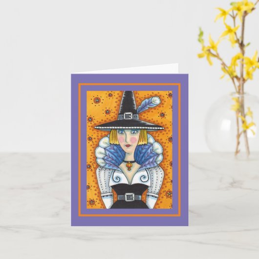 七面鳥の羽根の魔女は、サレムの感謝祭空白の。 カード (黄色い花)