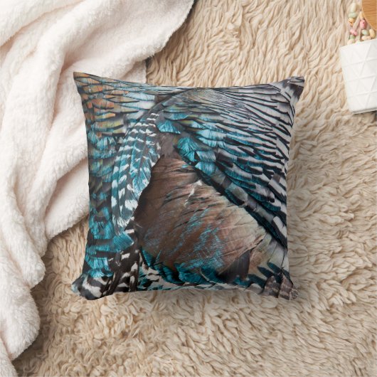 七面鳥の羽 クッション (ブランケット)