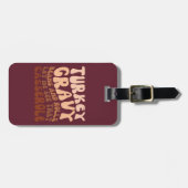 七面鳥の肉汁の豆と感謝祭転がを楽しむ ラゲッジタグ (正面横)