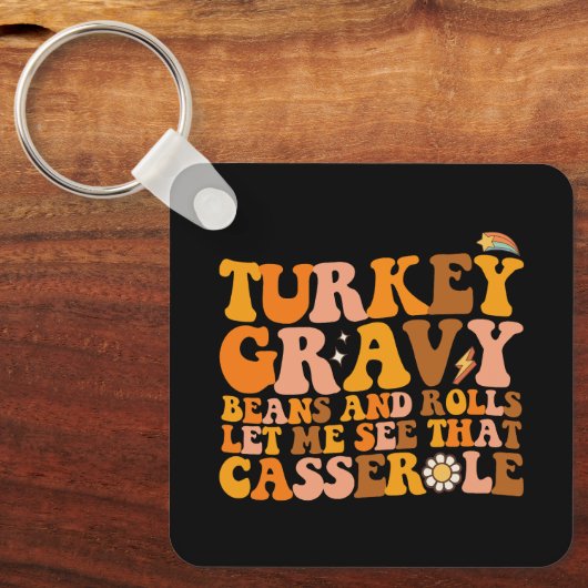 七面鳥の肉汁の豆と私転がにそのケースを見せてくれ キーホルダー (正面)
