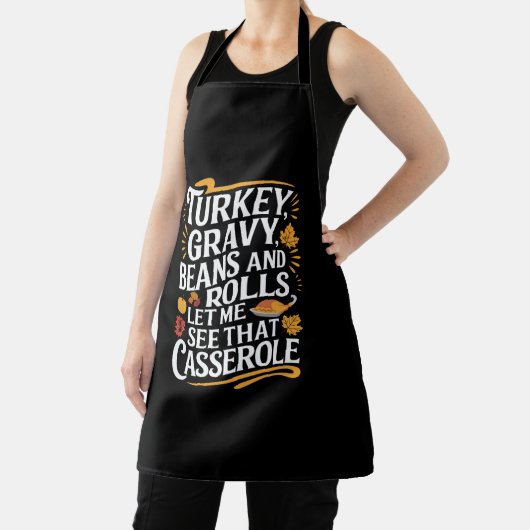 七面鳥の肉汁の豆と私転がにカセロールを見せてくれ エプロン (インサイチュ)