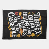 七面鳥の肉汁の豆と私転がにカセロールを見せてくれ キッチンタオル (横)