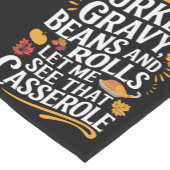 七面鳥の肉汁の豆と私転がにカセロールを見せてくれ ショートテーブルランナー (コーナー)