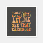 七面鳥の肉汁の豆と私転がは、その秋を参照して スタンダードカクテルナプキン (正面)