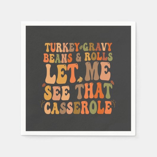 七面鳥の肉汁の豆と私転がは、その秋を参照して スタンダードカクテルナプキン (正面)