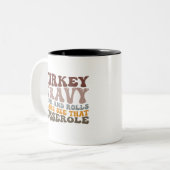 七面鳥の豆と転が秋感謝祭 ツートーンマグカップ (正面左)