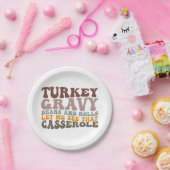 七面鳥の豆と転が秋感謝祭 ペーパープレート (パーティー)