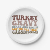 七面鳥の豆と転が秋感謝祭 ペーパープレート (正面)