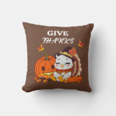 七面鳥の赤ちゃんとカボチャのハロウィン クッション (正面)