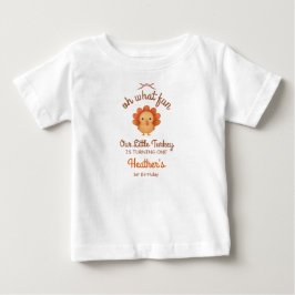 七面鳥の赤ちゃんの1歳の誕生日Tシャツ ベビーTシャツ