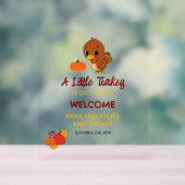 七面鳥の赤ちゃんシャワー感謝祭へようこそ アクリルサイン (ニュートラル)
