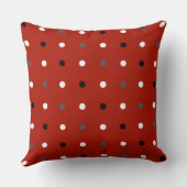 七面鳥の赤、灰色、白の点 クッション (裏面)