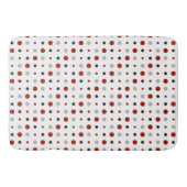 七面鳥の赤、黒、灰色、白の点 バスマット (正面)