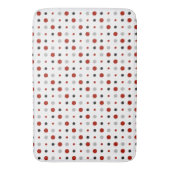 七面鳥の赤、黒、灰色、白の点 バスマット (正面縦)