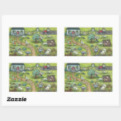 七面鳥の農場のゴーブラース、感謝祭のステッカーシート 長方形シール (シート)