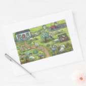 七面鳥の農場のゴーブラース、感謝祭のステッカーシート 長方形シール (封筒)