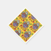 七面鳥の骨カラフルフォーク感謝鳥スカル スタンダードカクテルナプキン (角)