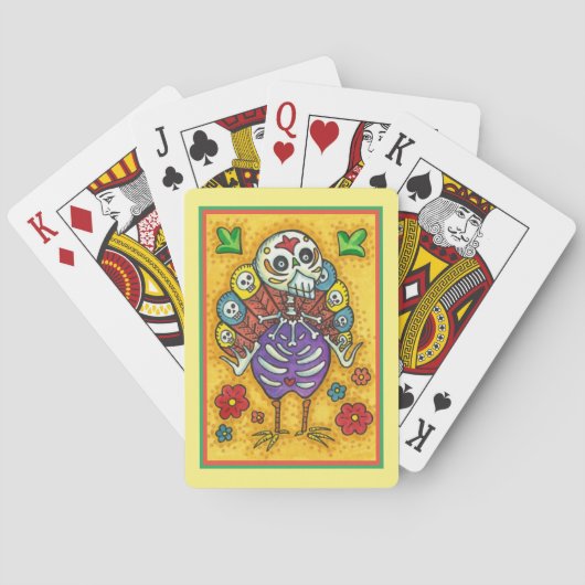 七面鳥の骨カラフルフォーク感謝鳥スカル トランプ (裏面)