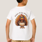 七面鳥の"Gobble Til You Wobble"キッズTシャツ Tシャツ (裏面)