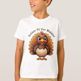 七面鳥の"Gobble Til You Wobble"キッズTシャツ Tシャツ