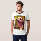 七面鳥のTシャツを閉じて身に着ける Tシャツ (正面フル)