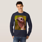 七面鳥のTシャツを閉じて身に着ける Tシャツ (正面フル)