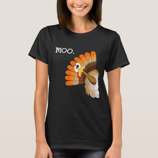 七面鳥もー可笑しい感謝祭 Tシャツ (正面)