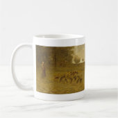 七面鳥を持つ女の子 コーヒーマグカップ (左)