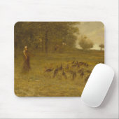 七面鳥を持つ女の子 マウスパッド (マウス)