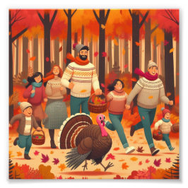 七面鳥を捕まえる フォトプリント