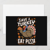 七面鳥を救え！ ピザを食べろ！ ユニークな感謝祭のコスチューム シーズンカード (正面/裏面)