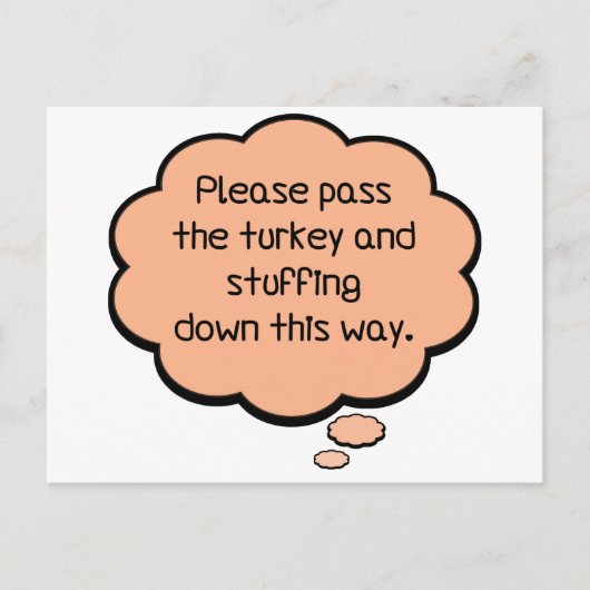 七面鳥を渡して詰め物をして下さい ポストカード (正面)