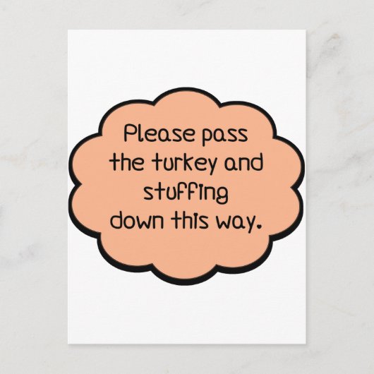 七面鳥を渡して詰め物をして下さい ポストカード (正面)