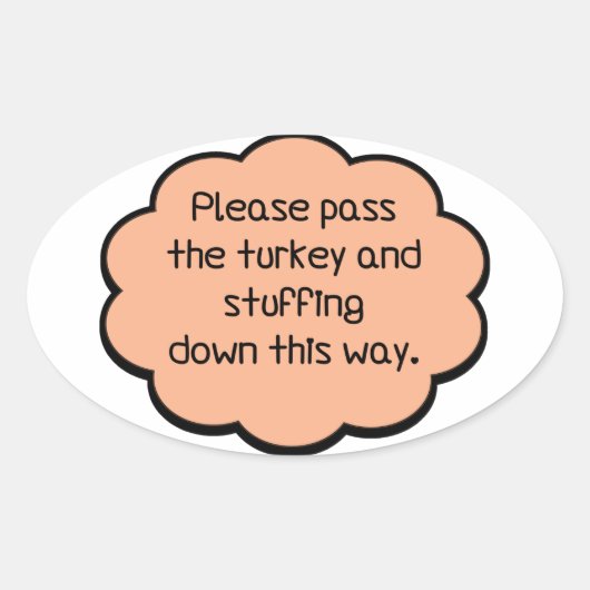 七面鳥を渡して詰め物をして下さい 楕円形シール (正面)