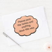 七面鳥を渡して詰め物をして下さい 楕円形シール (封筒)